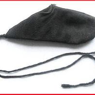Fingerling - aus schwarzem Leder mit zwei Bindfäden