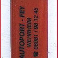 Tokai Feuerzeug (17) - Reibradfeuerzeug rot - mit Werbeaufschrift