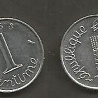 Münze Frankreich: 1 Centimes 1968