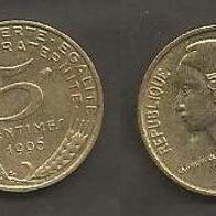 Münze Frankreich: 5 Centimes 1996