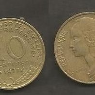 Münze Frankreich: 10 Centimes 1977