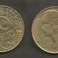 Münze Frankreich: 10 Centimes 1992