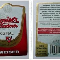 Bieretiketten - Budweiser Budvar - B: Original