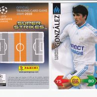 PANINI CARDS Champions LEAGUE 2009-10 Lucho Gonzalez Olympique Marseille