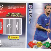 PANINI CARDS Champions LEAGUE 2009-10 David Weir Rangers FC
