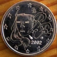 1 Cent oder 2 Cent Frankreich 2002 unc. aus Euro-KMS