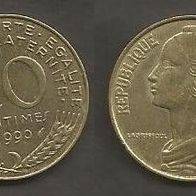 Münze Frankreich: 20 Centimes 1990