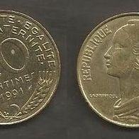 Münze Frankreich: 20 Centimes 1991