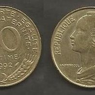 Münze Frankreich: 20 Centimes 1992