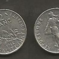 Münze Frankreich: 0,5 oder 1/2 Fanc 1966