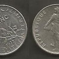 Münze Frankreich: 0,5 oder 1/2 Fanc 1972