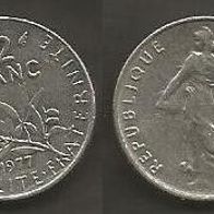 Münze Frankreich: 0,5 oder 1/2 Fanc 1977