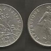 Münze Frankreich: 0,5 oder 1/2 Fanc 1978