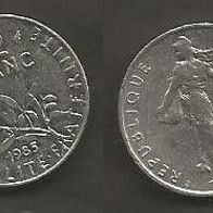 Münze Frankreich: 0,5 oder 1/2 Fanc 1985