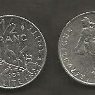 Münze Frankreich: 0,5 oder 1/2 Fanc 1986