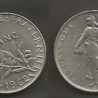Münze Frankreich: 1 Fanc 1962