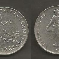 Münze Frankreich: 1 Fanc 1968