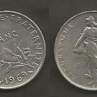 Münze Frankreich: 1 Fanc 1969