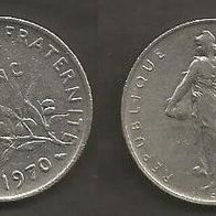 Münze Frankreich: 1 Fanc 1970