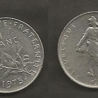 Münze Frankreich: 1 Fanc 1972