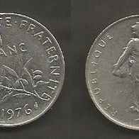 Münze Frankreich: 1 Fanc 1976