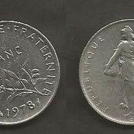 Münze Frankreich: 1 Fanc 1978