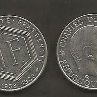 Münze Frankreich: 1 Fanc 1988 - Sondermünze - 30 Jahre Währungsreform