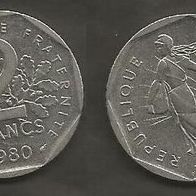 Münze Frankreich: 2 Franc 1980