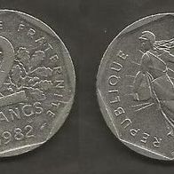 Münze Frankreich: 2 Franc 1982