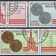Cuba - Kuba - Mi. Nr. 2515-2517 Zf - Cubanische Medaillensieger (1980) - gestempelt o