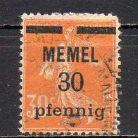 D. Reich Memel 1922, Mi. Nr. 0021 / 21, Frankreich Überdruck, gestempelt #08721