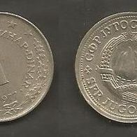 Münze Jugoslawien: 1 Dinara 1977