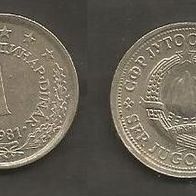 Münze Jugoslawien: 1 Dinara 1981