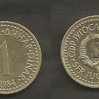 Münze Jugoslawien: 1 Dinara 1984
