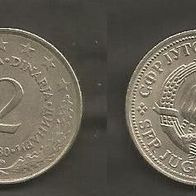 Münze Jugoslawien: 2 Dinara 1980