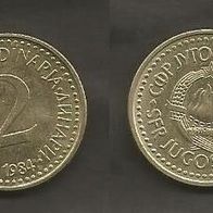 Münze Jugoslawien: 2 Dinara 1984