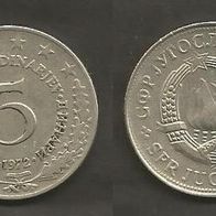 Münze Jugoslawien: 5 Dinara 1972
