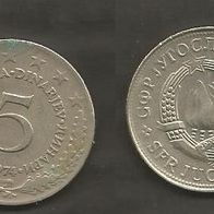 Münze Jugoslawien: 5 Dinara 1974