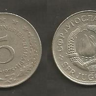Münze Jugoslawien: 5 Dinara 1975