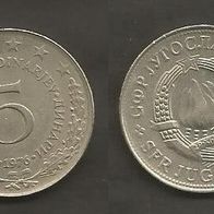 Münze Jugoslawien: 5 Dinara 1976