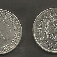 Münze Jugoslawien: 10 Dinara 1984