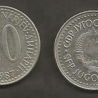 Münze Jugoslawien: 20 Dinara 1987