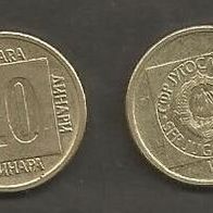 Münze Jugoslawien: 20 Dinara 1988