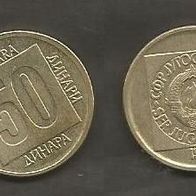 Münze Jugoslawien: 50 Dinara 1988 - Typ 2