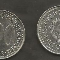 Münze Jugoslawien: 100 Dinara 1988 - Typ 1