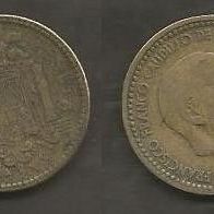 Münze Spanien: 1 Peseta 1953