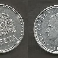 Münze Spanien: 1 Peseta 1987