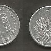 Münze Spanien: 1 Peseta 1992