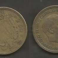 Münze Spanien: 2,5 Pesetas 1953