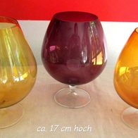 DDR * sehr große Congnacschwenker Cognac Gläser hauchzartes Glas 18 cm mundgeblasen